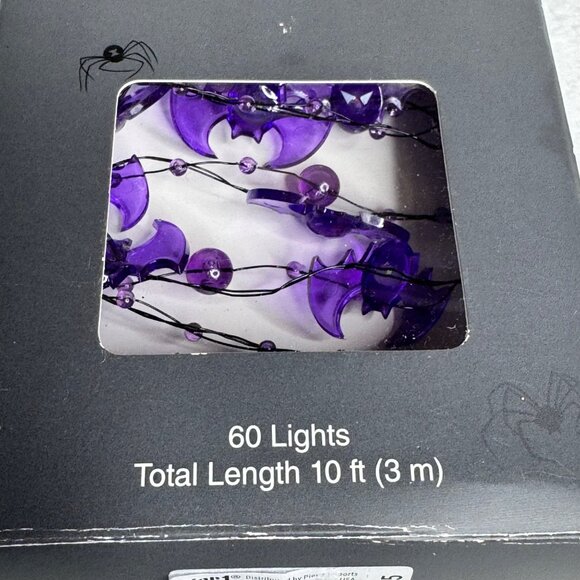 Pier 1 Imports Bat Glimmer Strings Flexible LED Lights 10ft 60 Lights Halloween - Picture 7 of 12